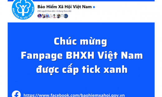 Fanpage BHXH Việt Nam được cấp dấu tick xanh